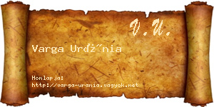 Varga Uránia névjegykártya